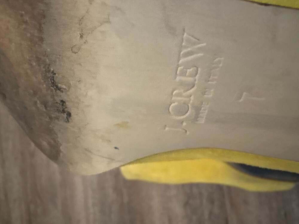 J.Crew Yellow Suede Pom-Pom Pumps Size 7 - Picture 8 of 10